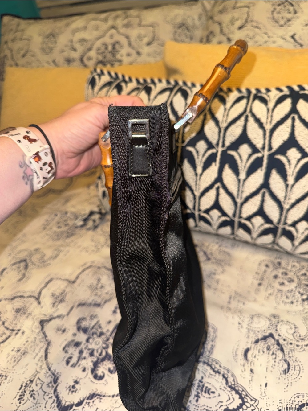 Gucci Black vintage Tote Bag with Bamboo Handles - Picture 4 of 9